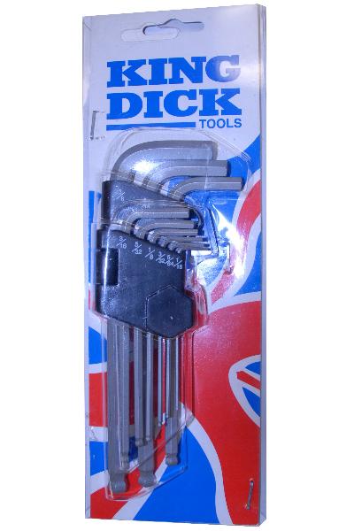 King Dick 9 Piece AF Long Ball End Hexagon Wrench Set - HWAB207