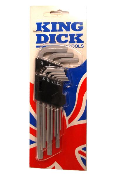 King Dick 9 Piece AF Long Hexagon Wrench Set - HWAL208