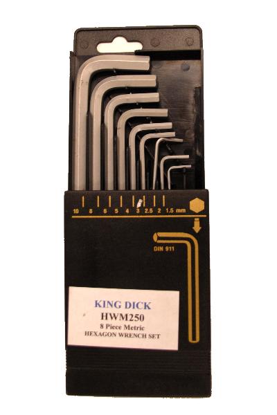 King Dick 9 Piece Metric Hexagon Wrench Set - HWM250