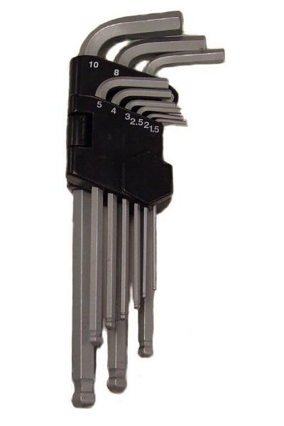 King Dick 9 Piece Metric Long Ball End Hexagon Wrench Set - HWMB209