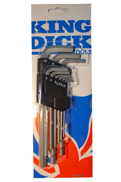 King Dick 9 Piece Metric Long Hexagon Wrench Set - HWML208