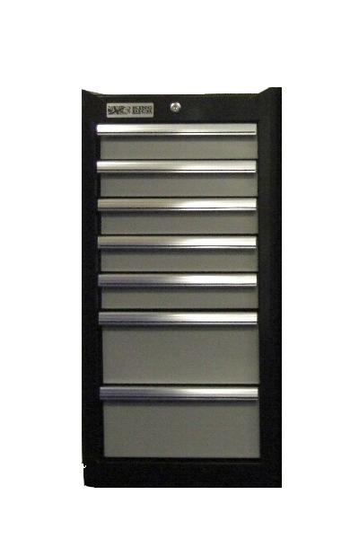 King Dick Side Cabinet 7 Drawer Black and Grey - TRCS7BG